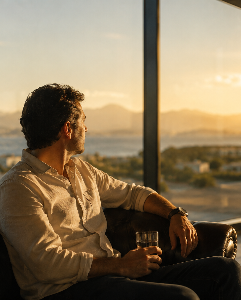 Investor overlooking apron in Portugal